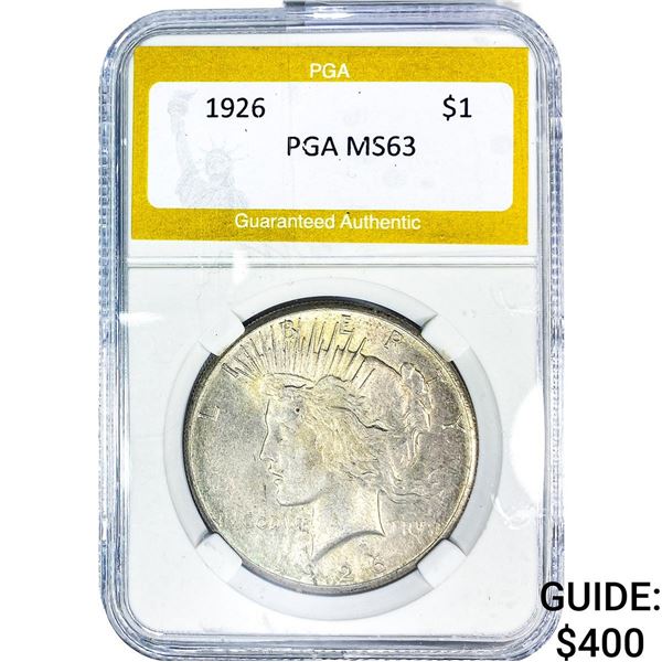 1926 Silver Peace Dollar PGA MS63