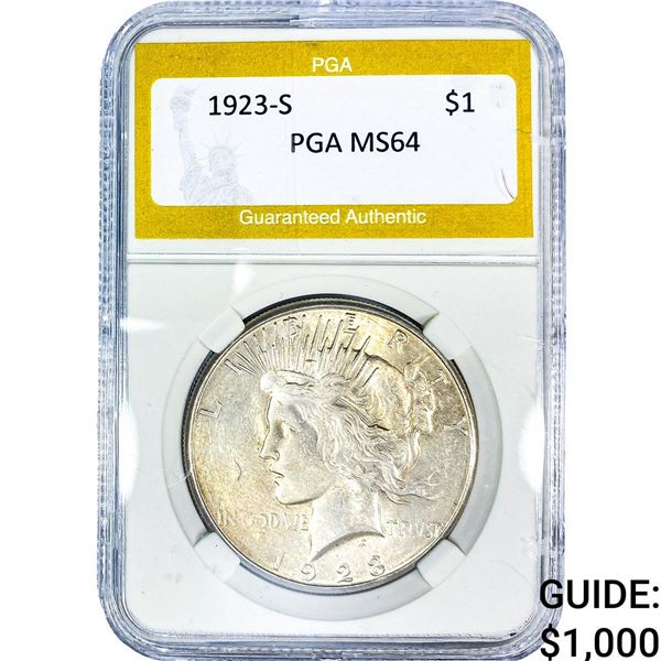 1923-S Silver Peace Dollar PGA MS64