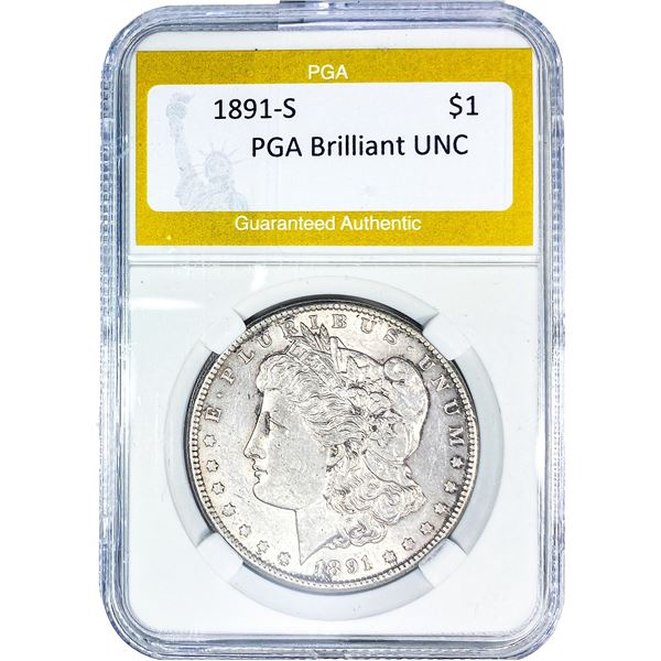 1891-S Morgan Silver Dollar PGA Brilliant UNC