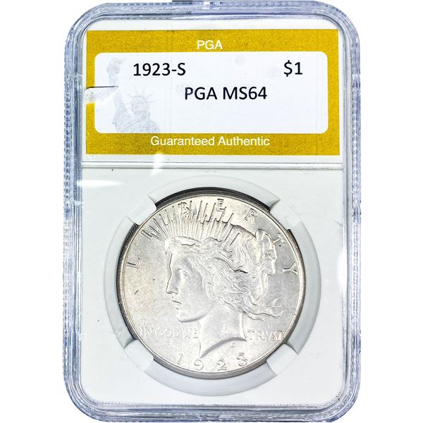 1923-S Silver Peace Dollar PGA MS64