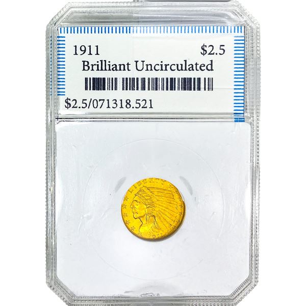 1911 $2.50 Gold Quarter Eagle  Brilliant UNC