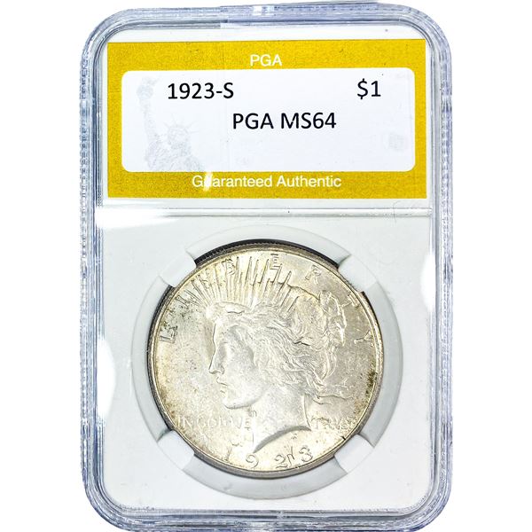 1923-S Silver Peace Dollar PGA MS64