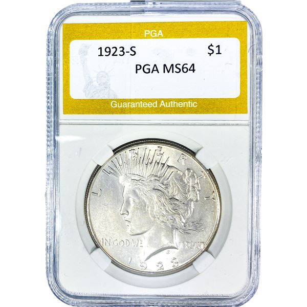1923-S Silver Peace Dollar PGA MS64