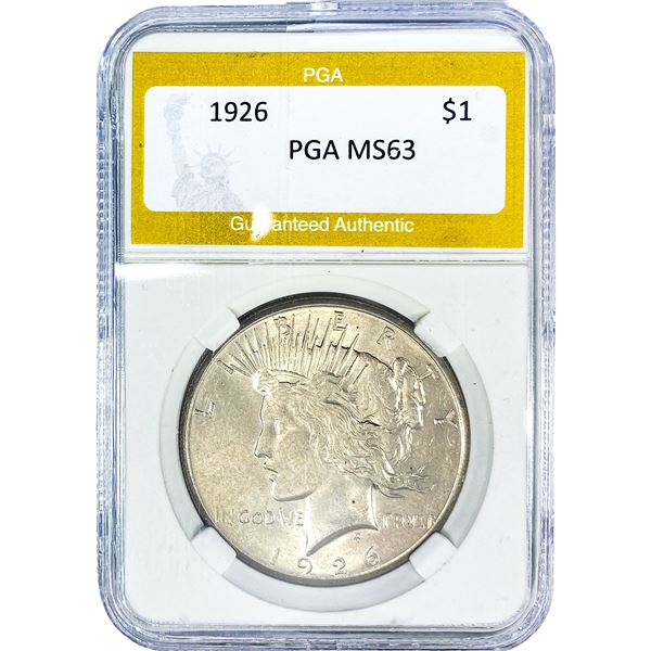 1926 Silver Peace Dollar PGA MS63