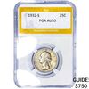 Image 1 : 1932-S Washington Silver Quarter PGA AU53