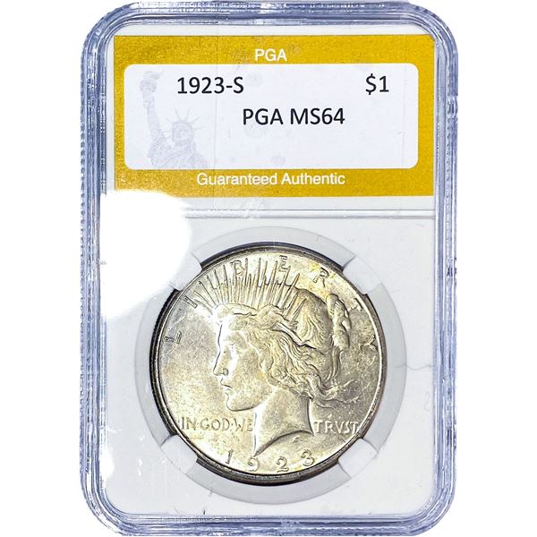 1923-S Silver Peace Dollar PGA MS64