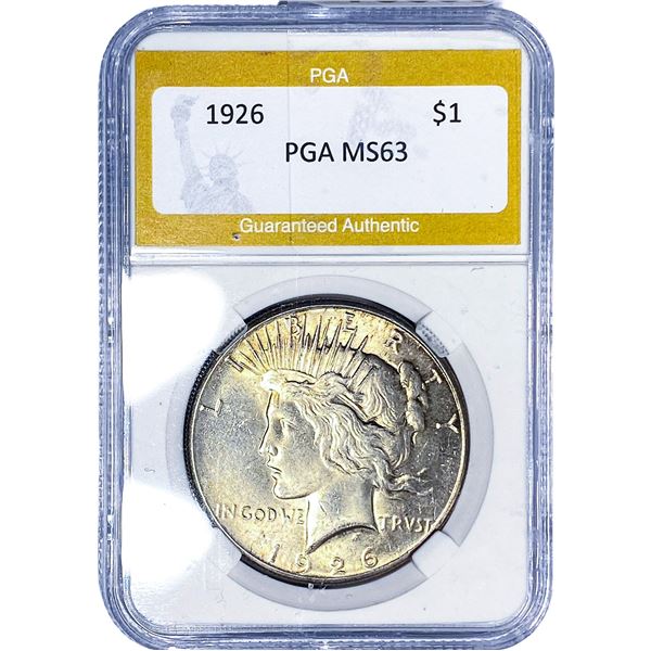 1926 Silver Peace Dollar PGA MS63