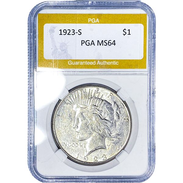 1923-S Silver Peace Dollar PGA MS64
