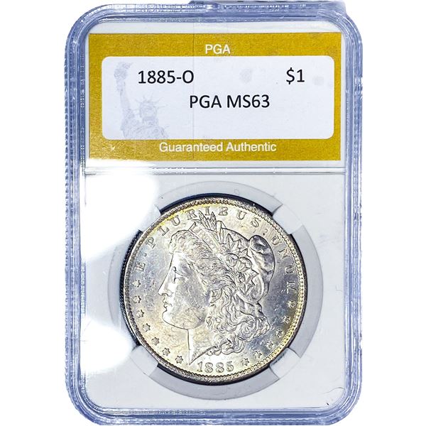 1885-O Morgan Silver Dollar PGA MS63