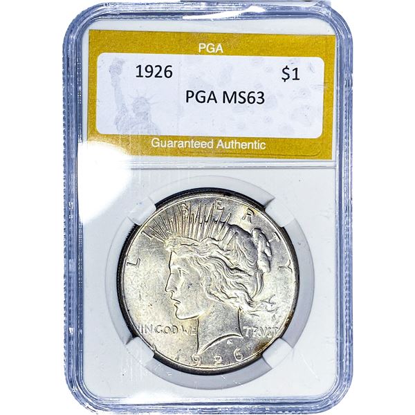 1926 Silver Peace Dollar PGA MS63