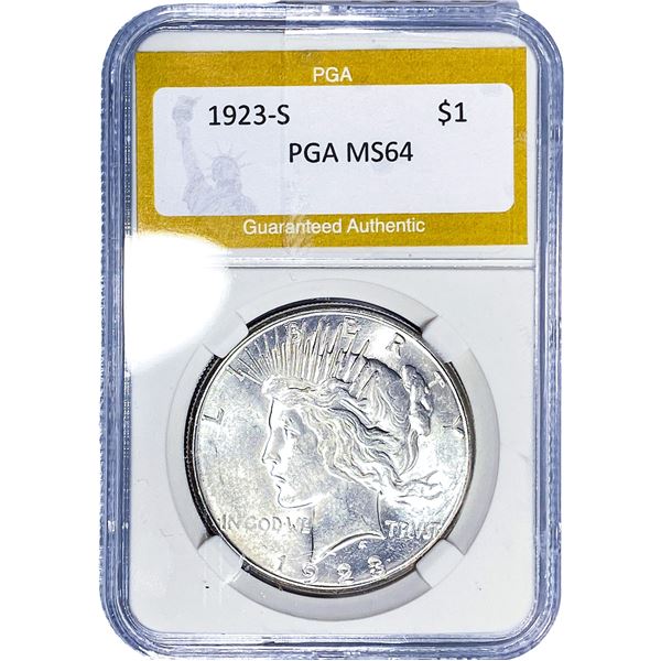 1923-S Silver Peace Dollar PGA MS64