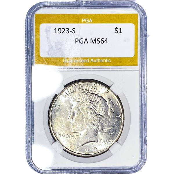 1923-S Silver Peace Dollar PGA MS64