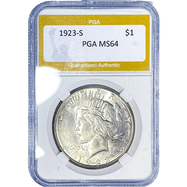 1923-S Silver Peace Dollar PGA MS64