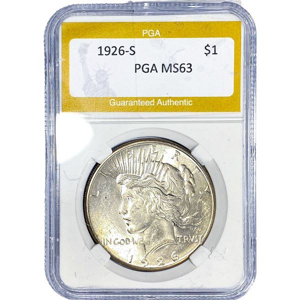 1926-S Silver Peace Dollar PGA MS63