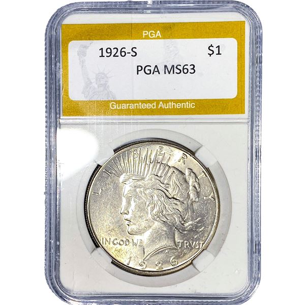 1926-S Silver Peace Dollar PGA MS63