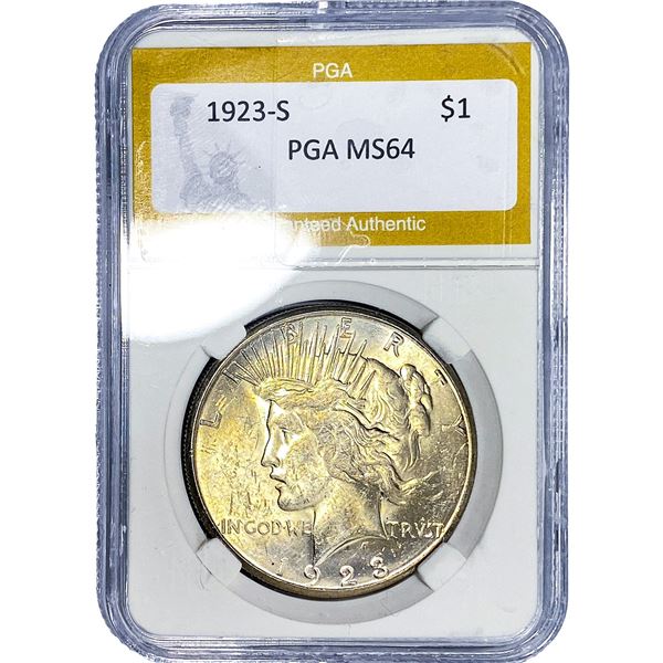 1923-S Silver Peace Dollar PGA MS64