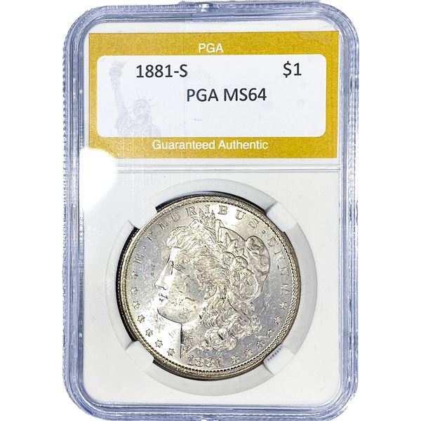 1881-S Morgan Silver Dollar PGA MS64