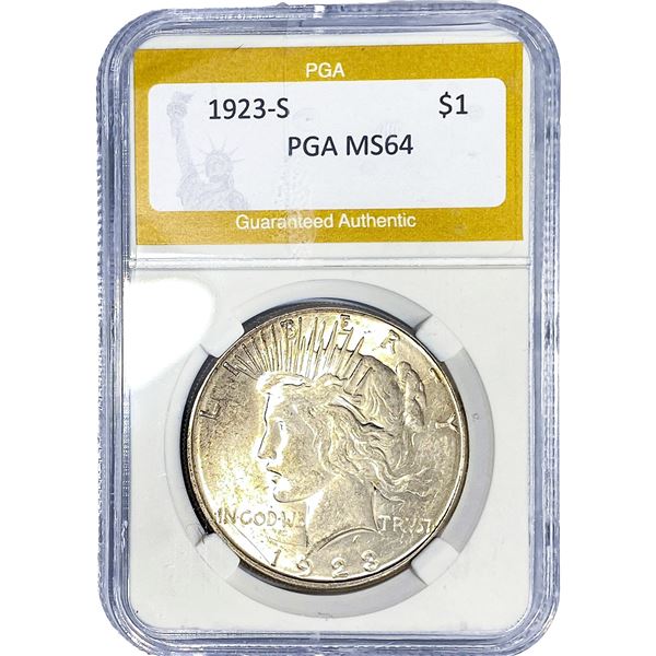 1923-S Silver Peace Dollar PGA MS64