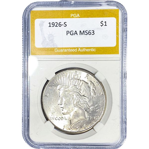 1926-S Silver Peace Dollar PGA MS63