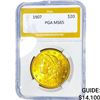 Image 1 : 1907 $20 Gold Double Eagle PGA MS65