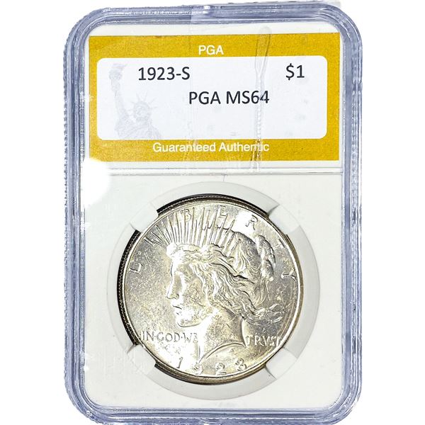 1923-S Silver Peace Dollar PGA MS64