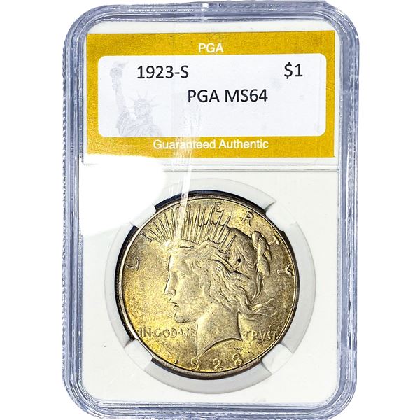 1923-S Silver Peace Dollar PGA MS64