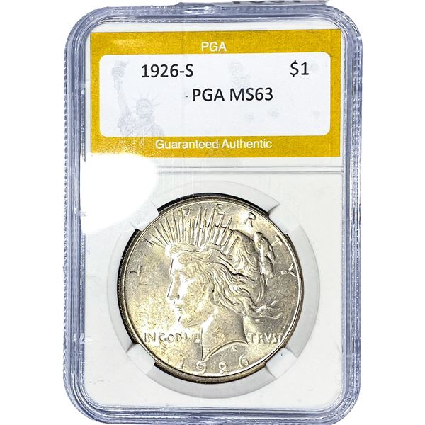 1926-S Silver Peace Dollar PGA MS63