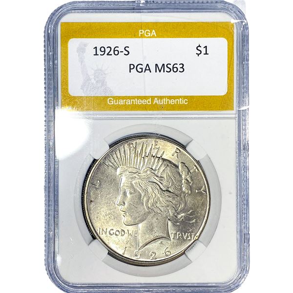 1926-S Silver Peace Dollar PGA MS63