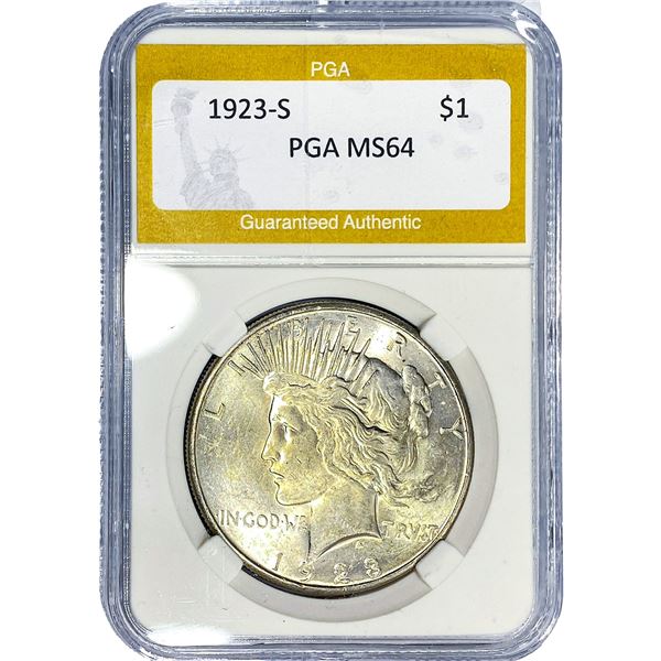 1923-S Silver Peace Dollar PGA MS64