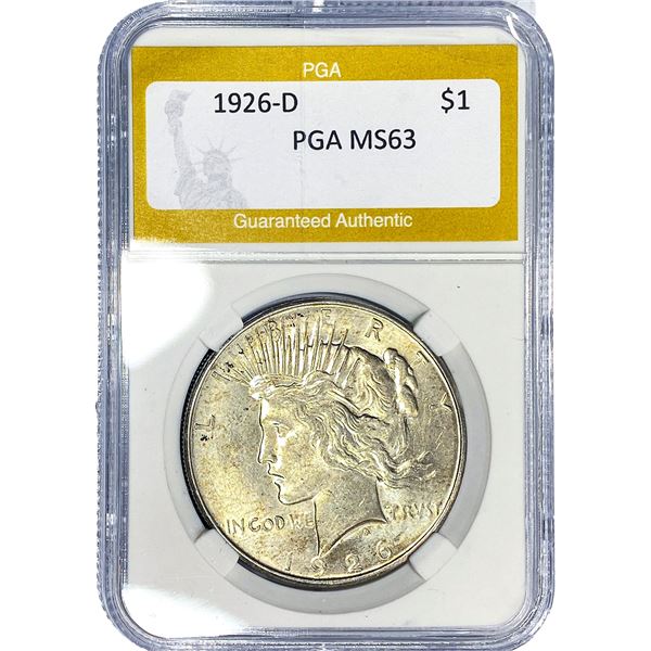 1926-D Silver Peace Dollar PGA MS63