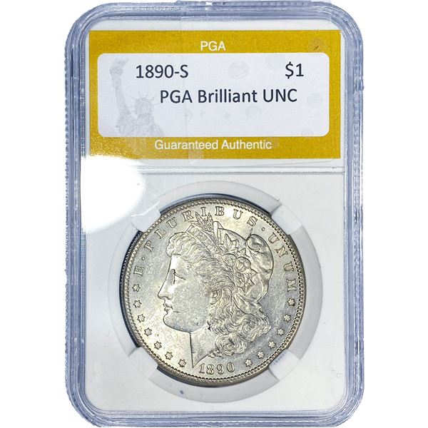 1890-S Morgan Silver Dollar PGA Brilliant UNC