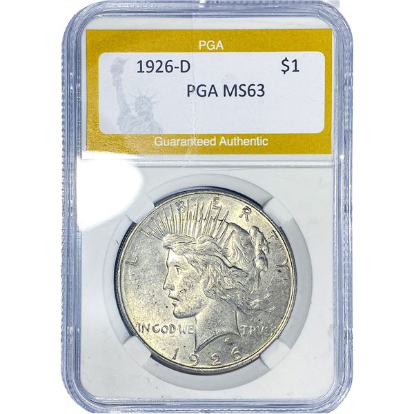1926-D Silver Peace Dollar PGA MS63