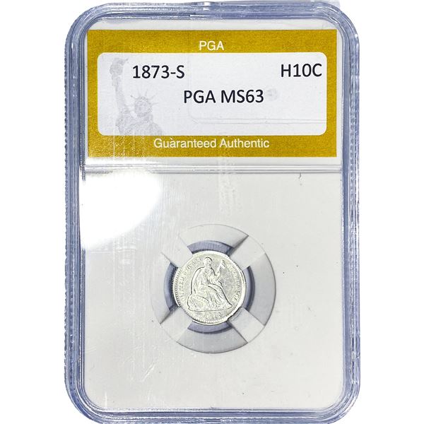 1873-S Seated Liberty Half Dime PGA MS63