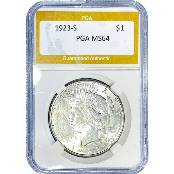 1923-S Silver Peace Dollar PGA MS64