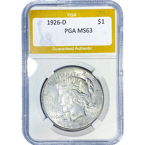 1926-D Silver Peace Dollar PGA MS63