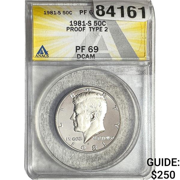 1981-S Kennedy Half Dollar ANACS PF69 DCAM Type 2