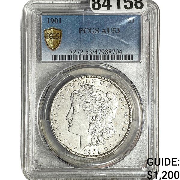 1901 Morgan Silver Dollar PCGS AU53