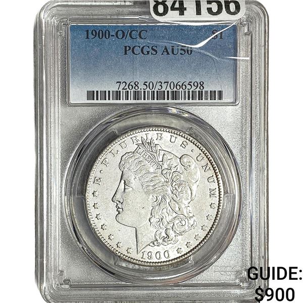 1900-O/CC Morgan Silver Dollar PCGS AU50