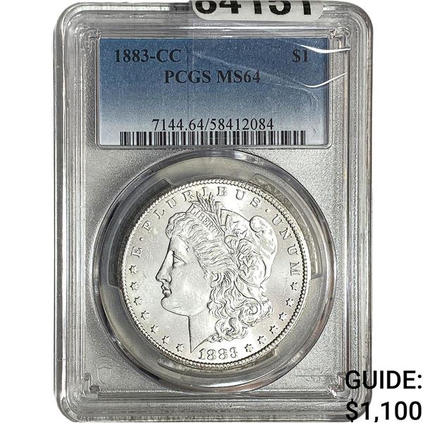 1883-CC Morgan Silver Dollar PCGS MS64
