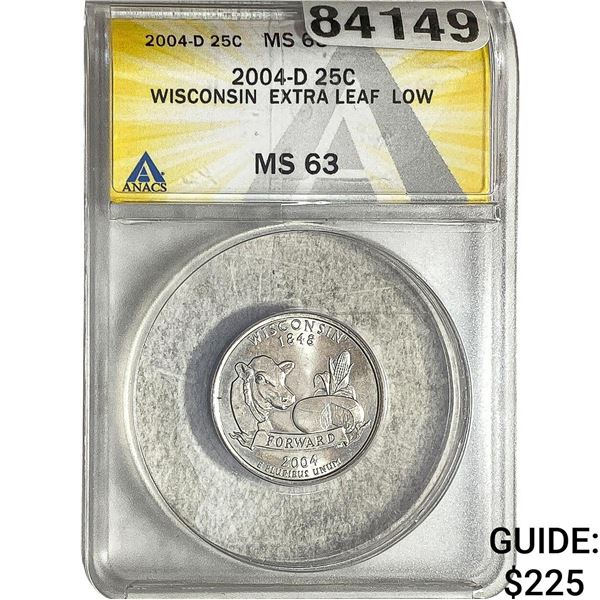 2004-D Washington Silver Quarter ANACS MS63 WI