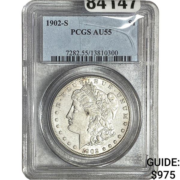 1902-S Morgan Silver Dollar PCGS AU55