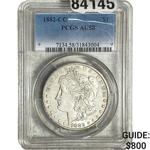 1882-CC Morgan Silver Dollar PCGS AU58