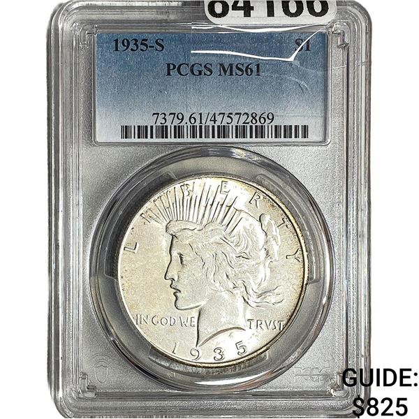 1935-S Silver Peace Dollar PCGS MS61