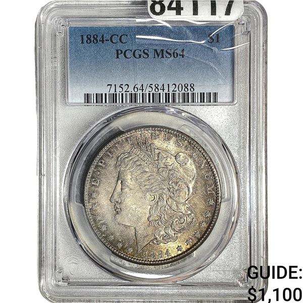 1884-CC Morgan Silver Dollar PCGS MS64