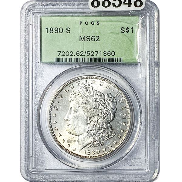 1890-S Morgan Silver Dollar PCGS MS62