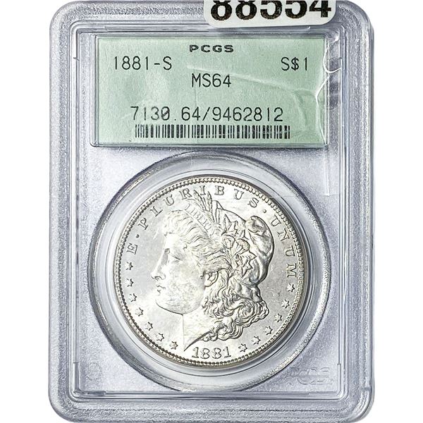 1881-S Morgan Silver Dollar PCGS MS64