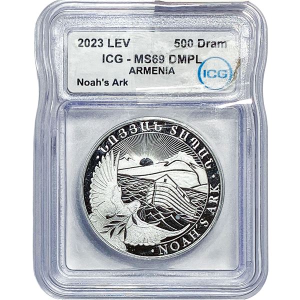 2023 LEV 500 Dram Armenia Noah's Ark 1oz ICG MS69 DMPL