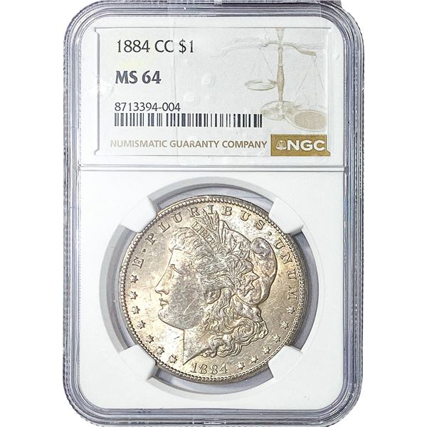 1884-CC Morgan Silver Dollar NGC MS64