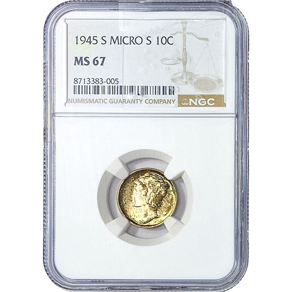 1945-S Mercury Silver Dime NGC MS67