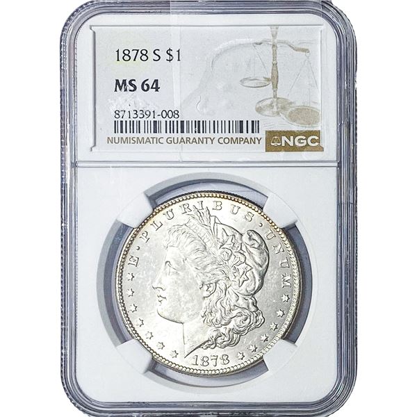 1878-S Morgan Silver Dollar NGC MS64
